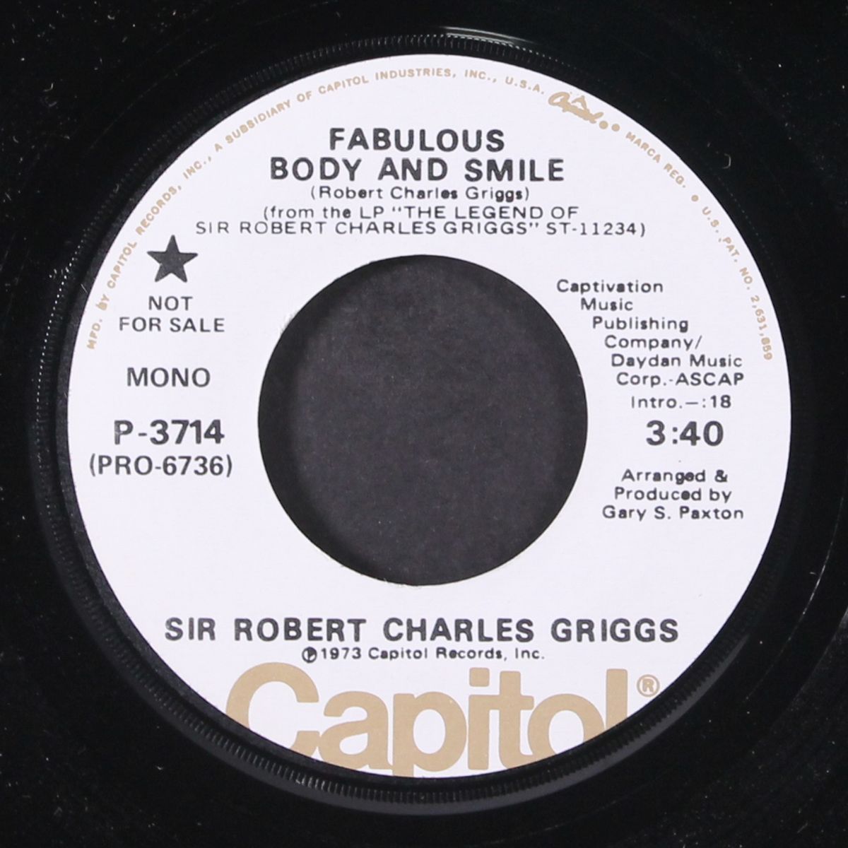 fabulous body and smile / mono by SIR ROBERT CHARLES GRIGGS