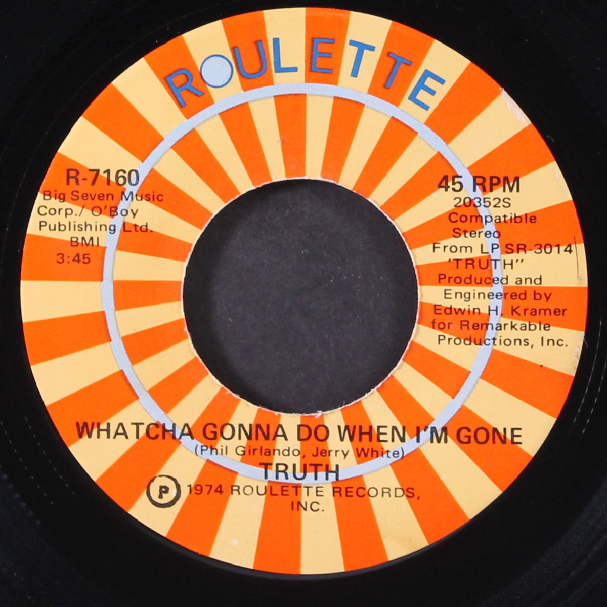 i can't go on / whatcha gonna do when i'm gone by TRUTH