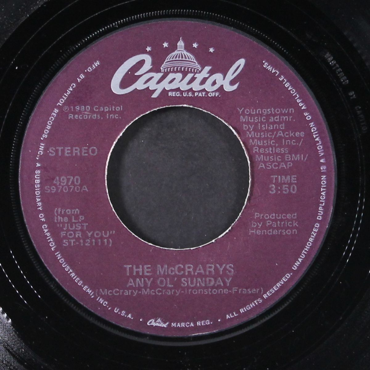 any ol' sunday / the letdown by MCCRARYS