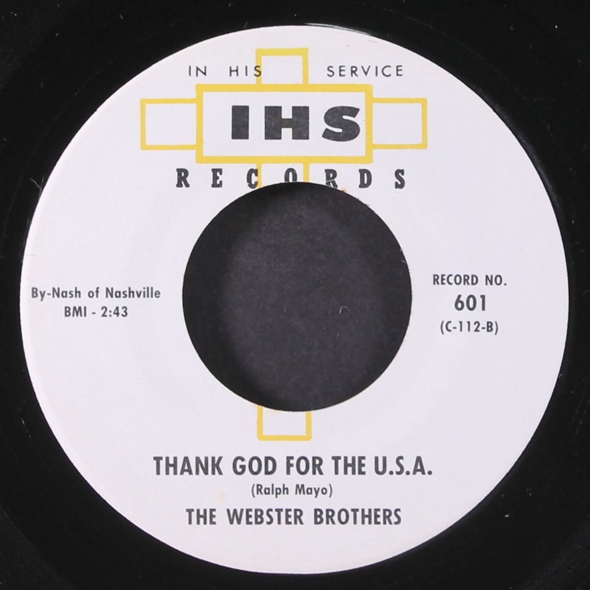 my god's everywhere / thank god for the u.s.a. by WEBSTER BROTHERS