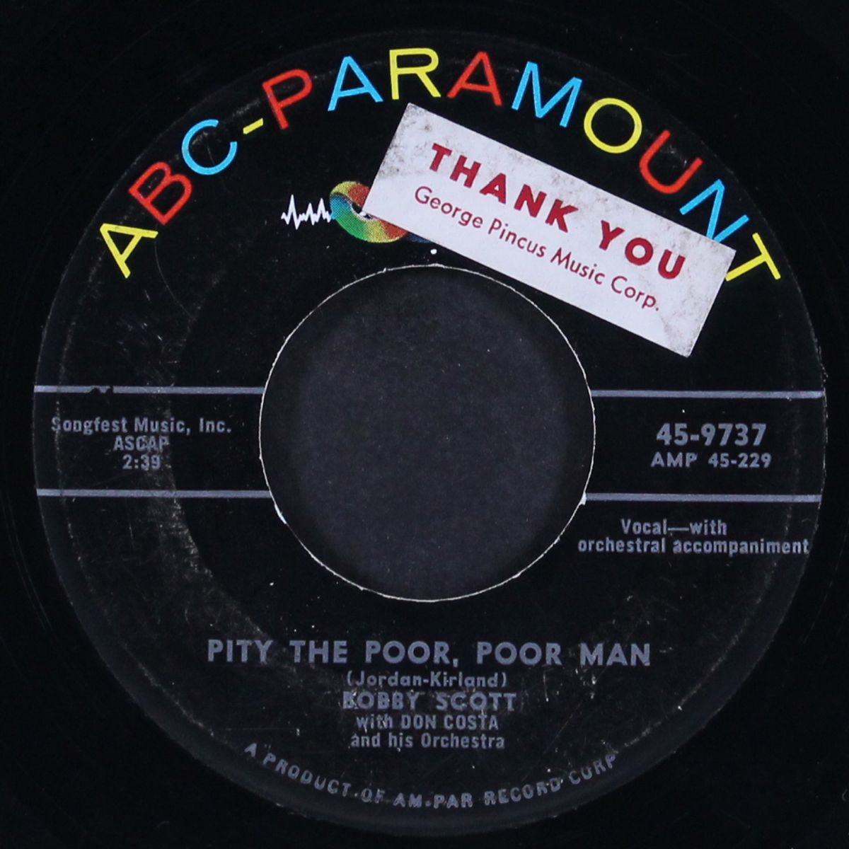 pity the poor, poor man / white line by BOBBY SCOTT