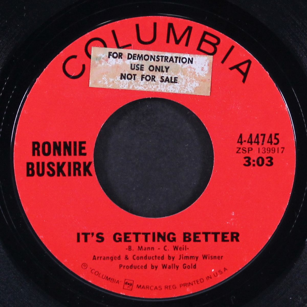 i just can't help believin' / it's getting better by RONNIE BUSKIRK