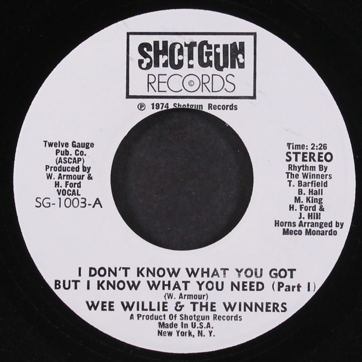 i don't know what you got but i know what you need by WEE WILLIE & WINNERS