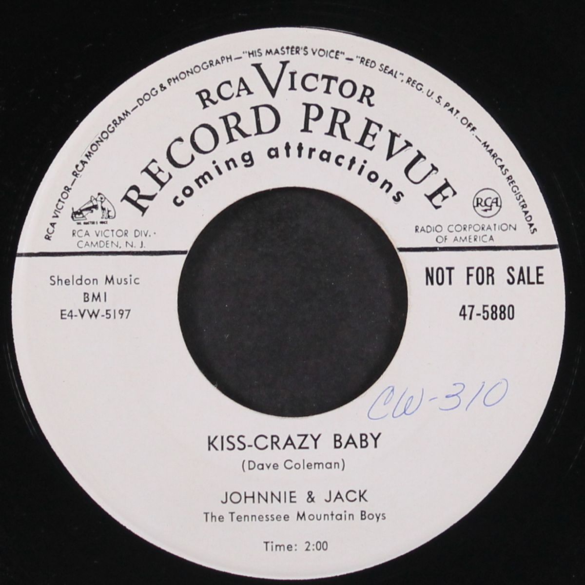 kiss-crazy baby / beware of it by JOHNNIE & JACK
