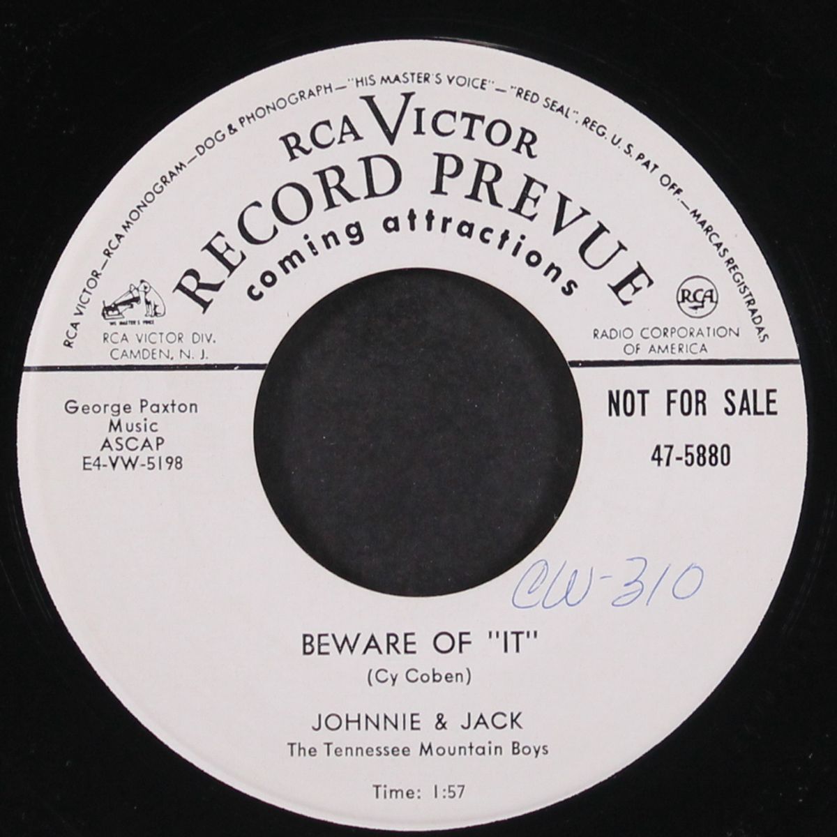 kiss-crazy baby / beware of it by JOHNNIE & JACK
