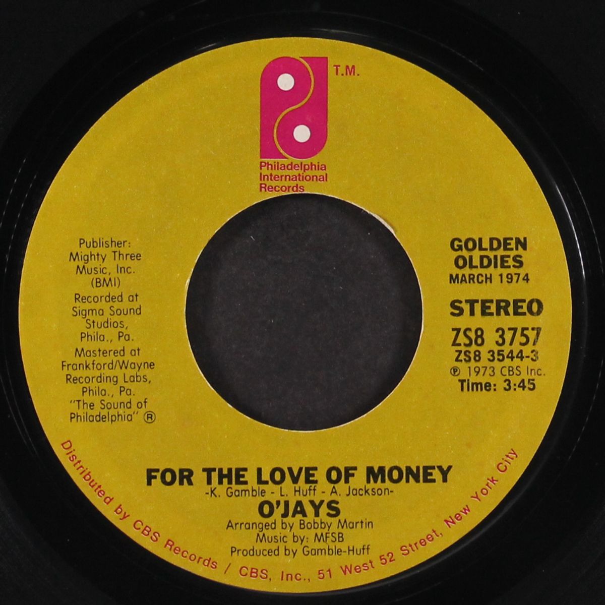 for the love of money / sunshine part 2 by O'JAYS