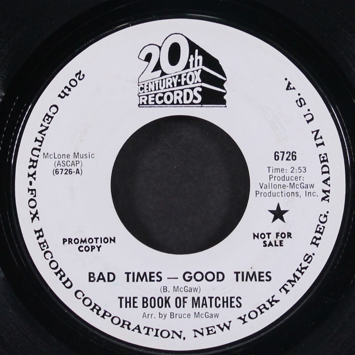 bad times good times / song for kimberley by BOOK OF MATCHES
