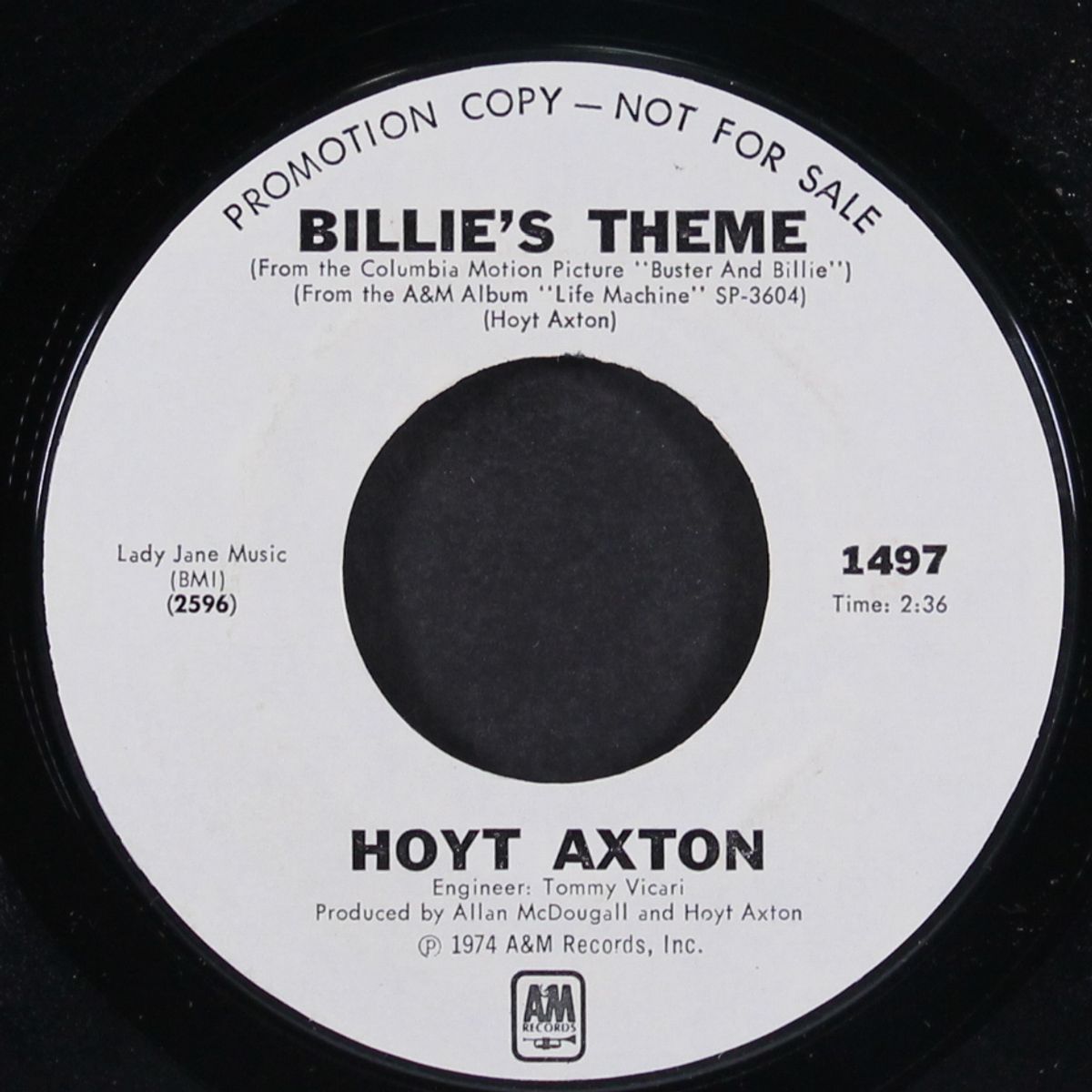 billie's theme / when the morning comes by HOYT AXTON
