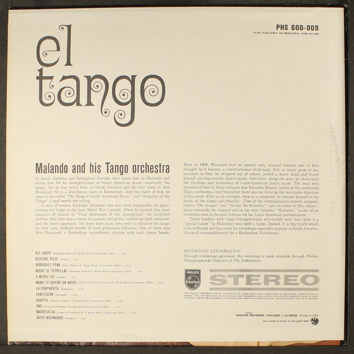 el tango by MALANDRO & HIS TANGO ORCHESTRA