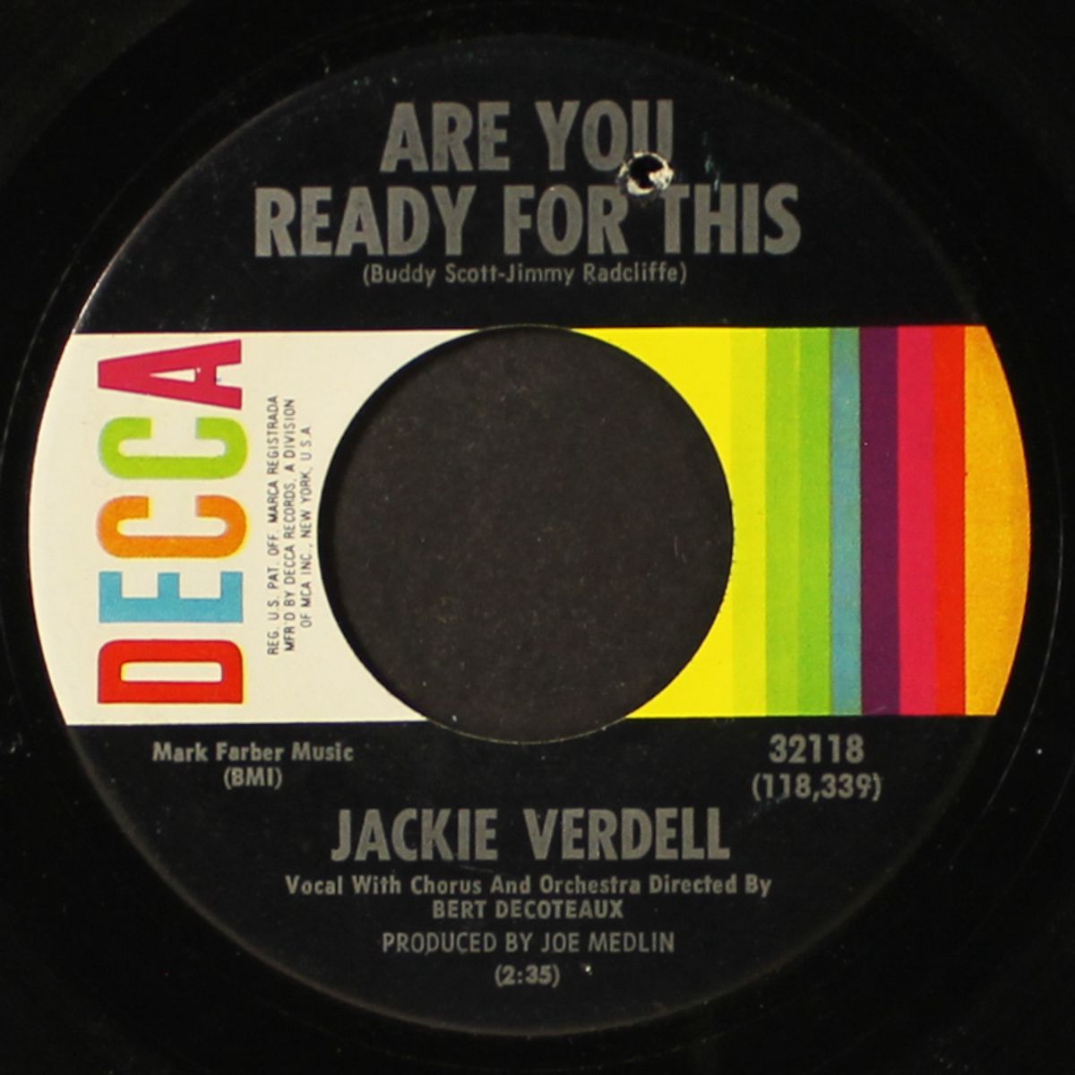 are you ready for this / i'm your girl by JACKIE VERDELL