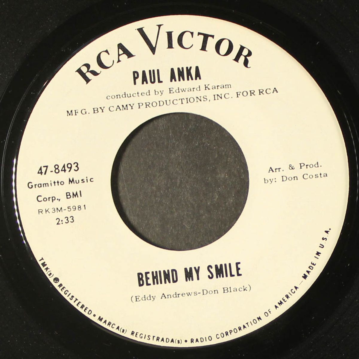 sylvia / behind my smile by PAUL ANKA