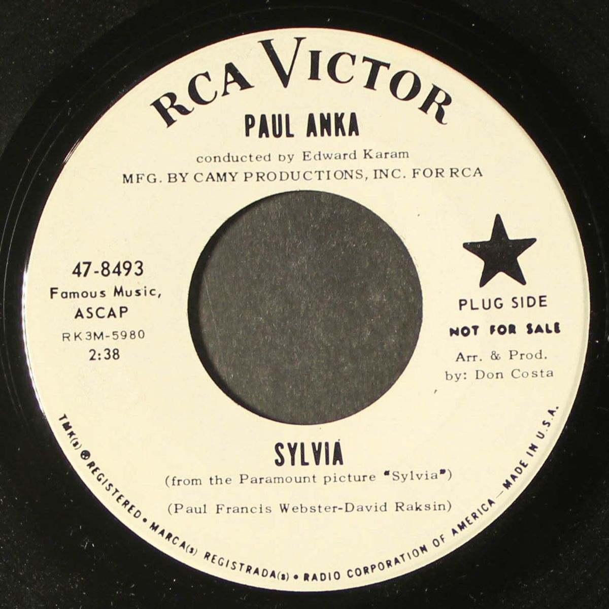 sylvia / behind my smile by PAUL ANKA