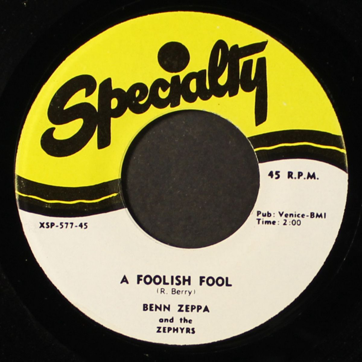 a foolish fool / baby, i need by BENN ZEPPA & ZEPHYRS