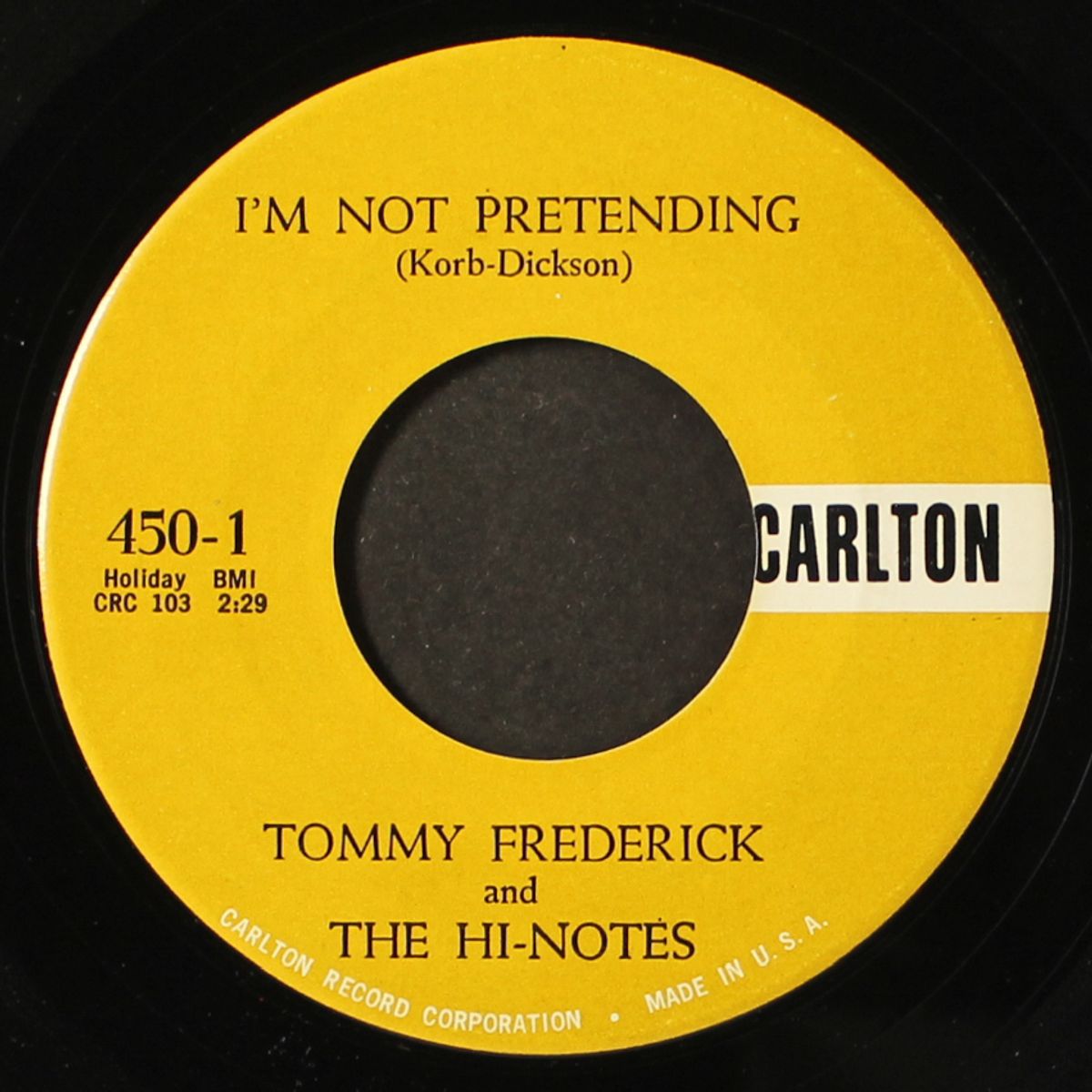 the prince of players / i'm not pretending by TOMMY FREDERICK & HI-NOTES