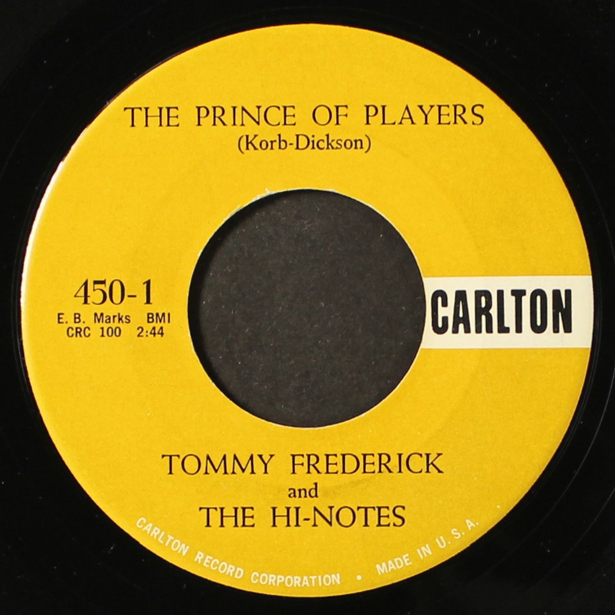 the prince of players / i'm not pretending by TOMMY FREDERICK & HI-NOTES
