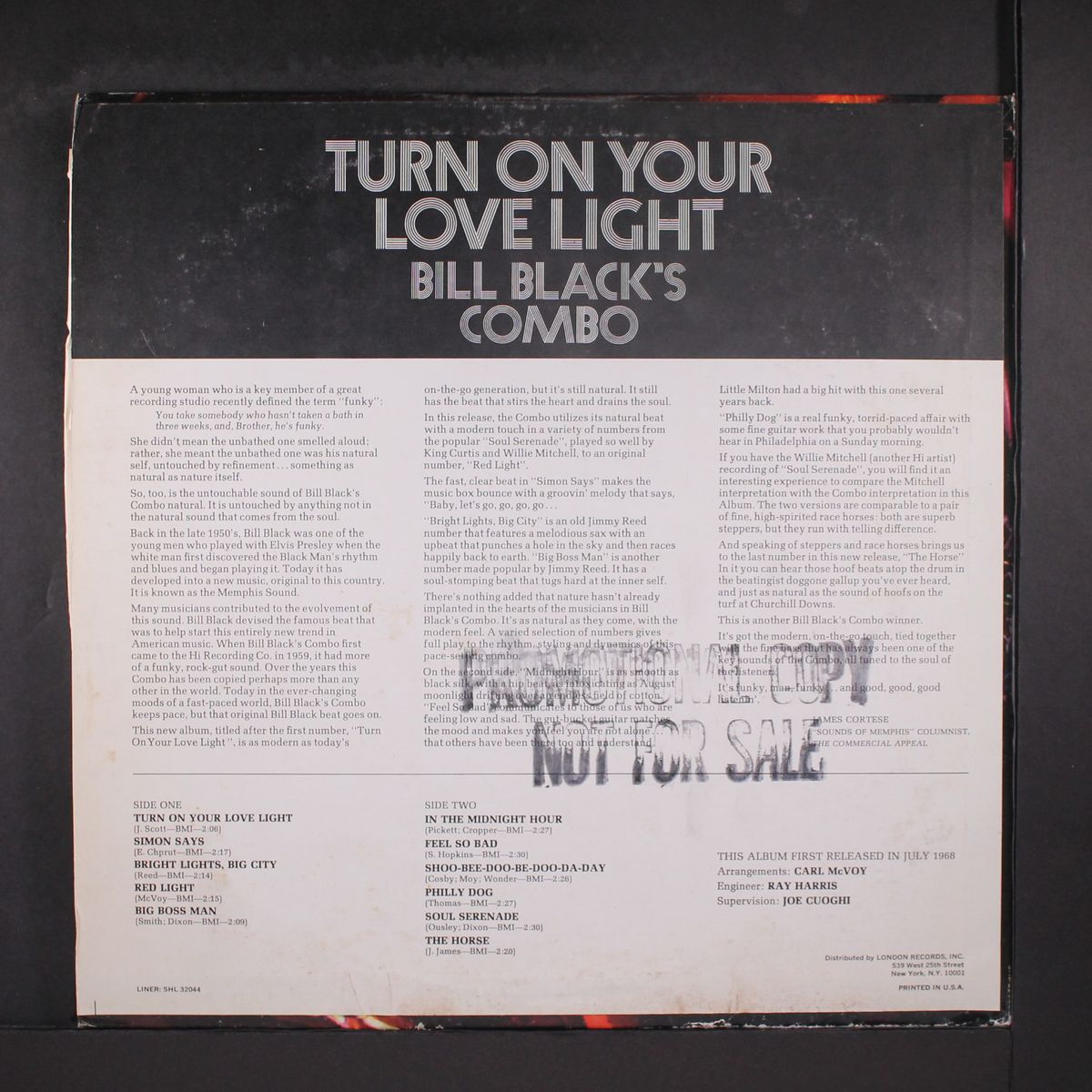 turn on your love light by BILL BLACK'S COMBO