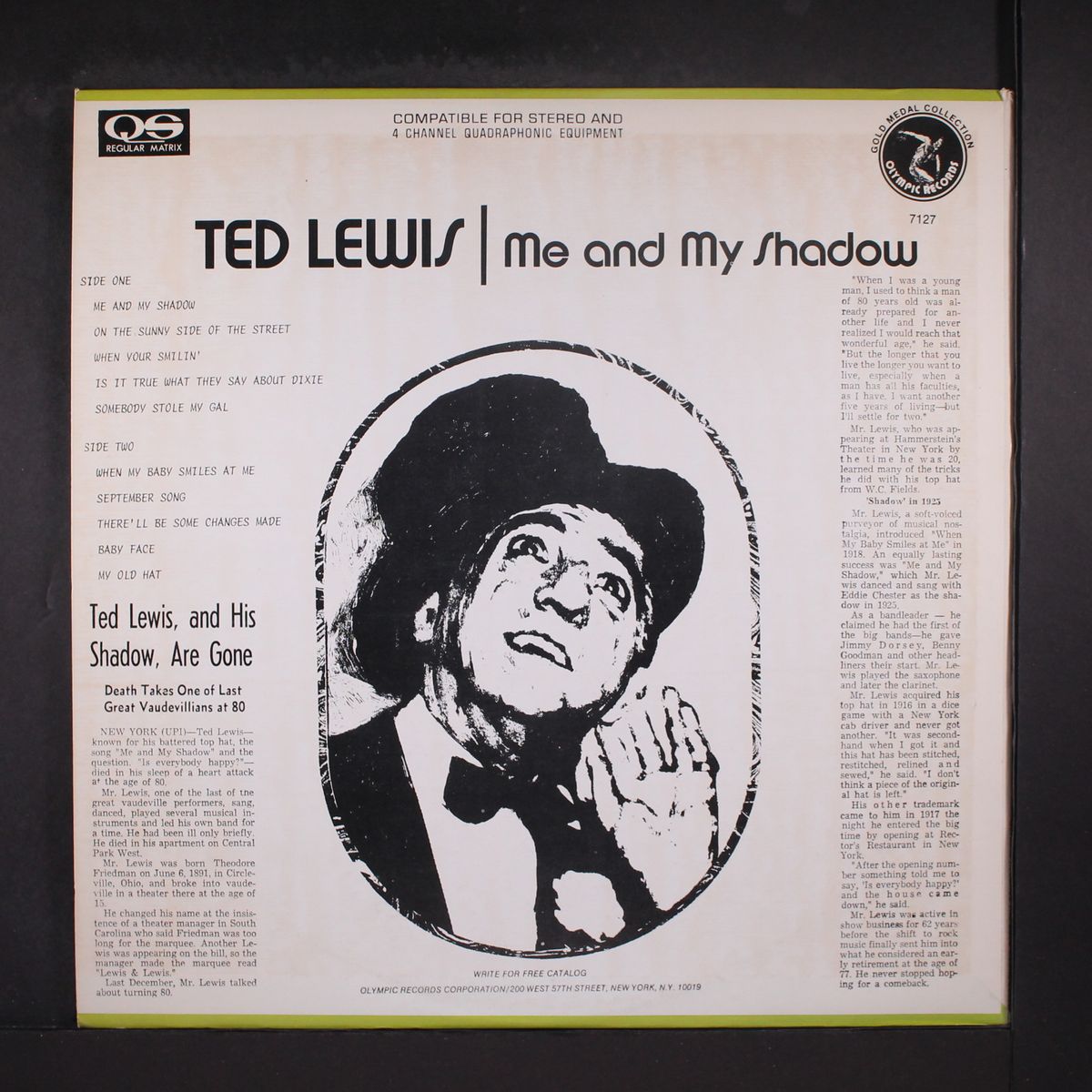me & my shadow by TED LEWIS