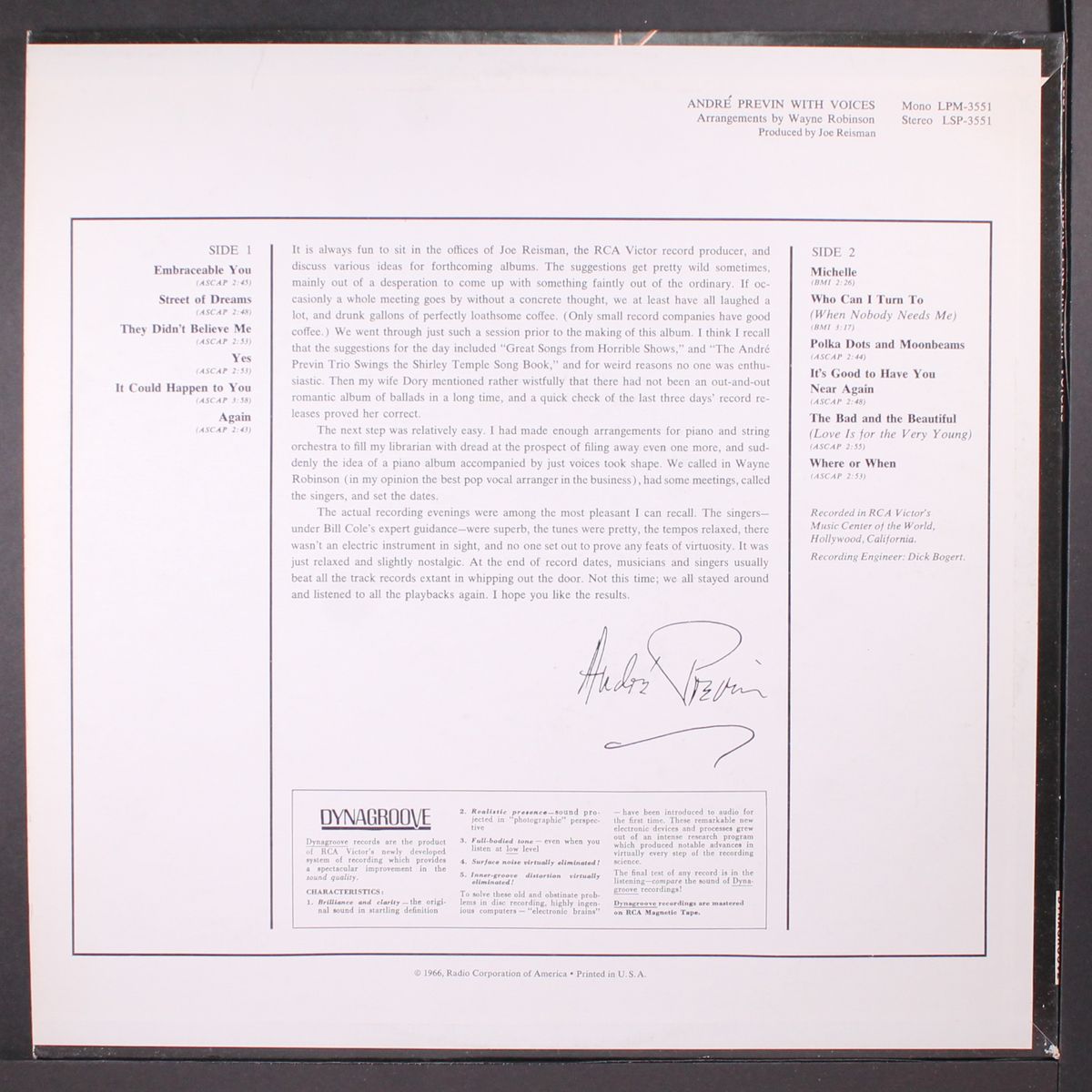 with voices by ANDRE PREVIN