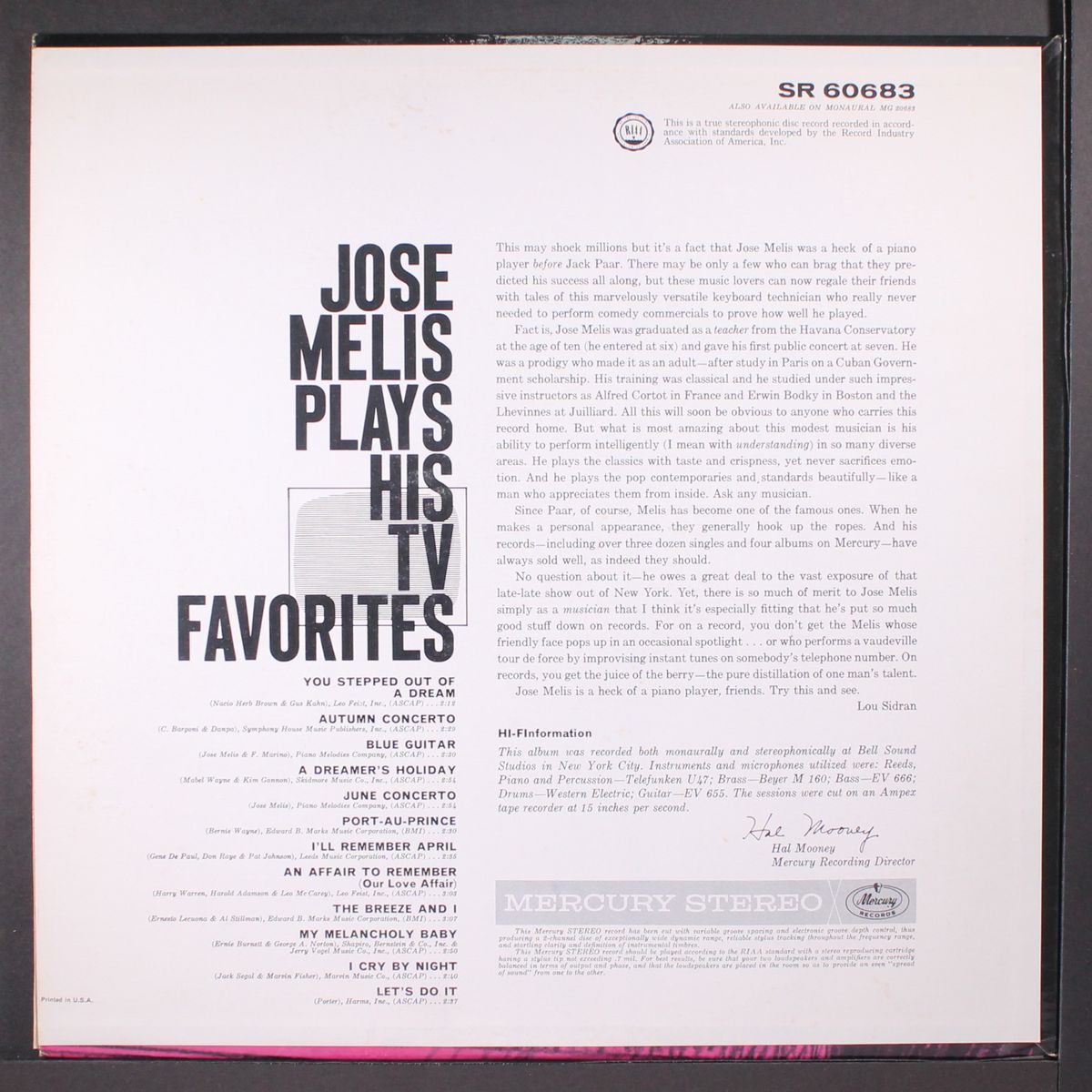 plays his favorites by JOSE MELIS