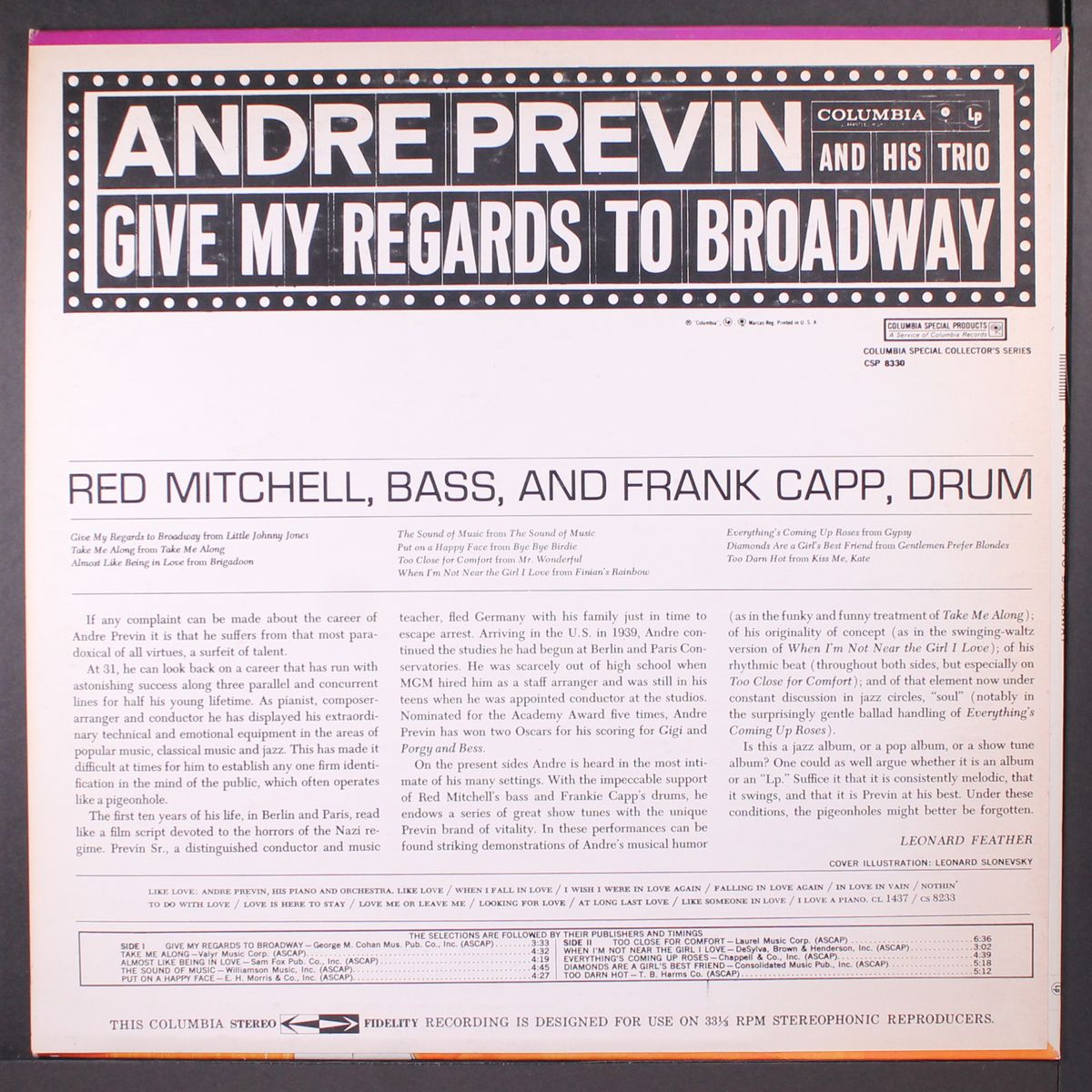 give my regards to broadway by ANDRE PREVIN