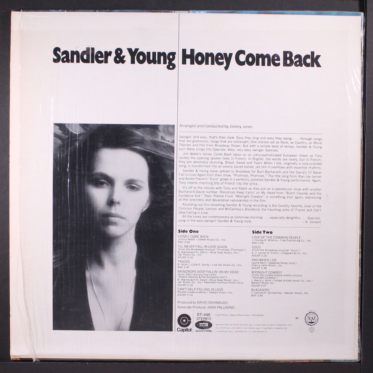 honey come back by TONY SANDLER & RALPH YOUNG