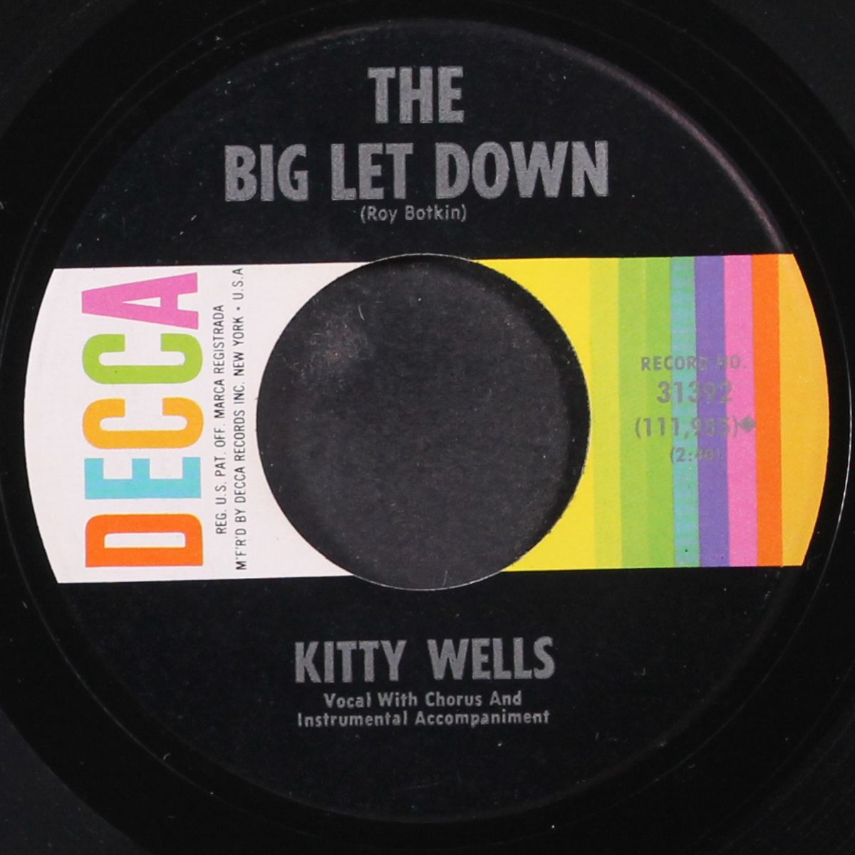 will your lawyer talk to god / the big let down by KITTY WELLS