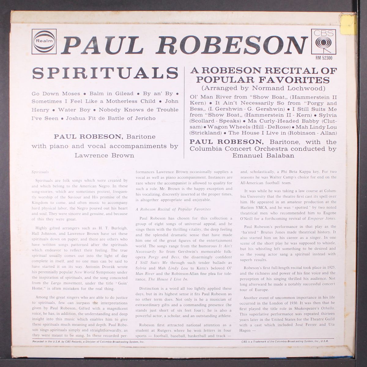 spirituals by PAUL ROBESON