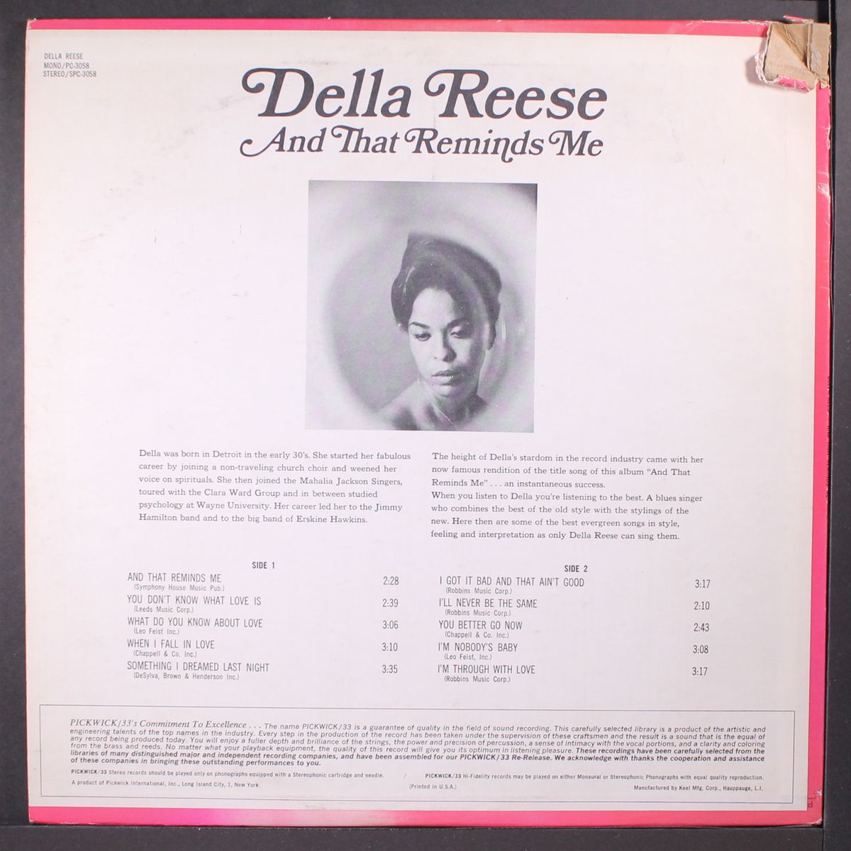 and that reminds me by DELLA REESE