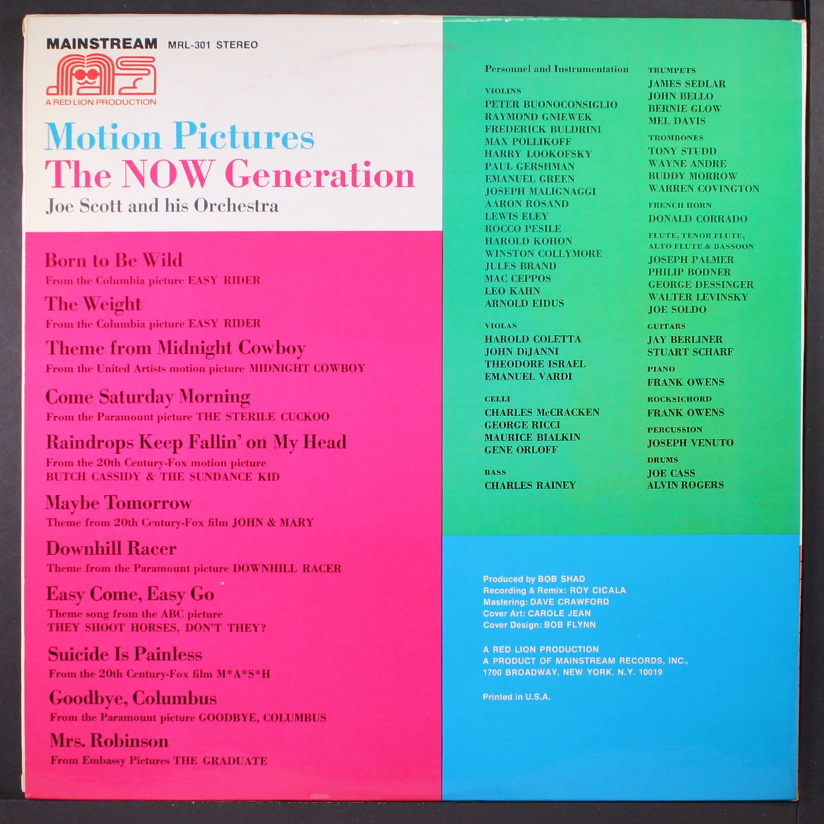 motion pictures-the now generation by JOE SCOTT