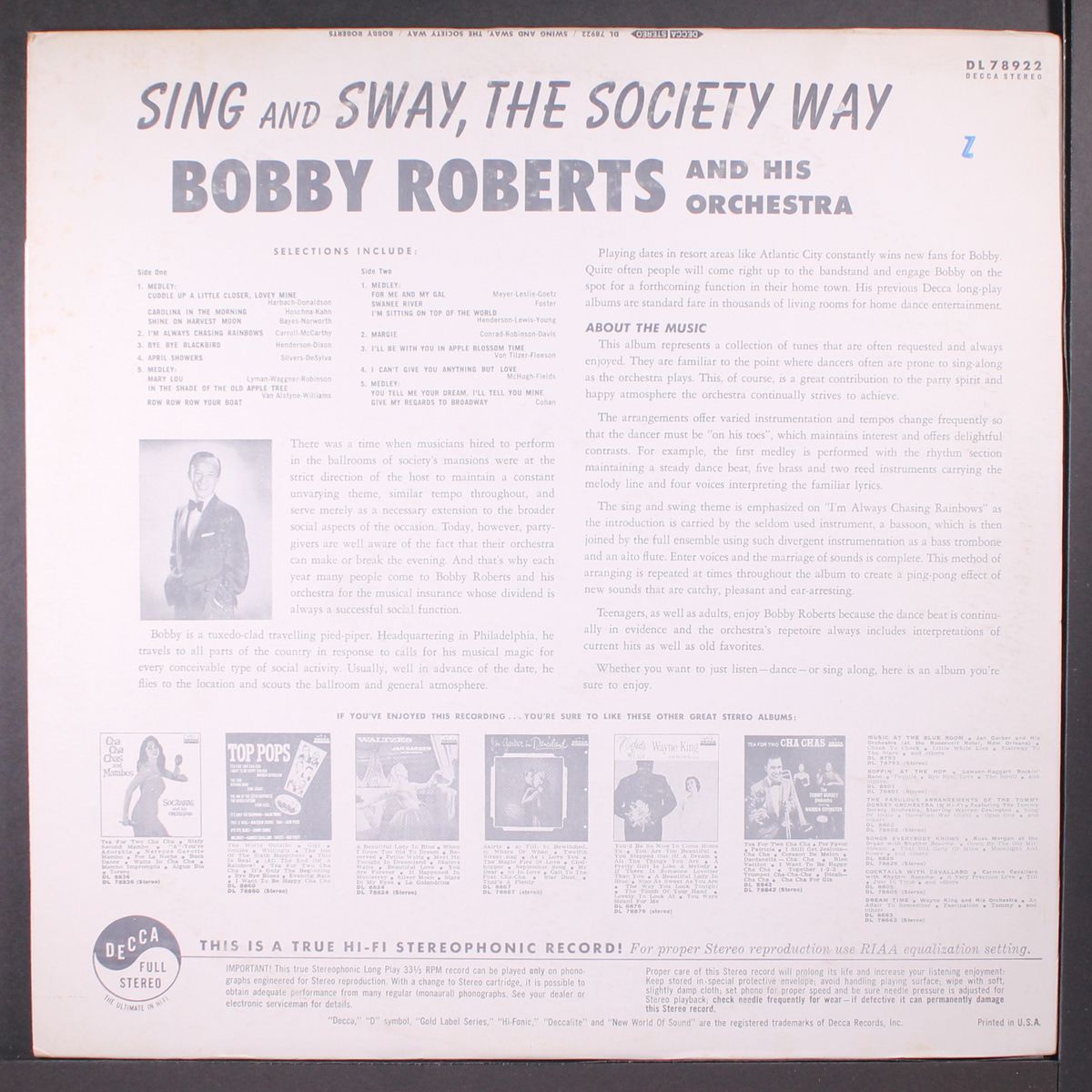 sing and sway the society way by BOBBY ROBERTS
