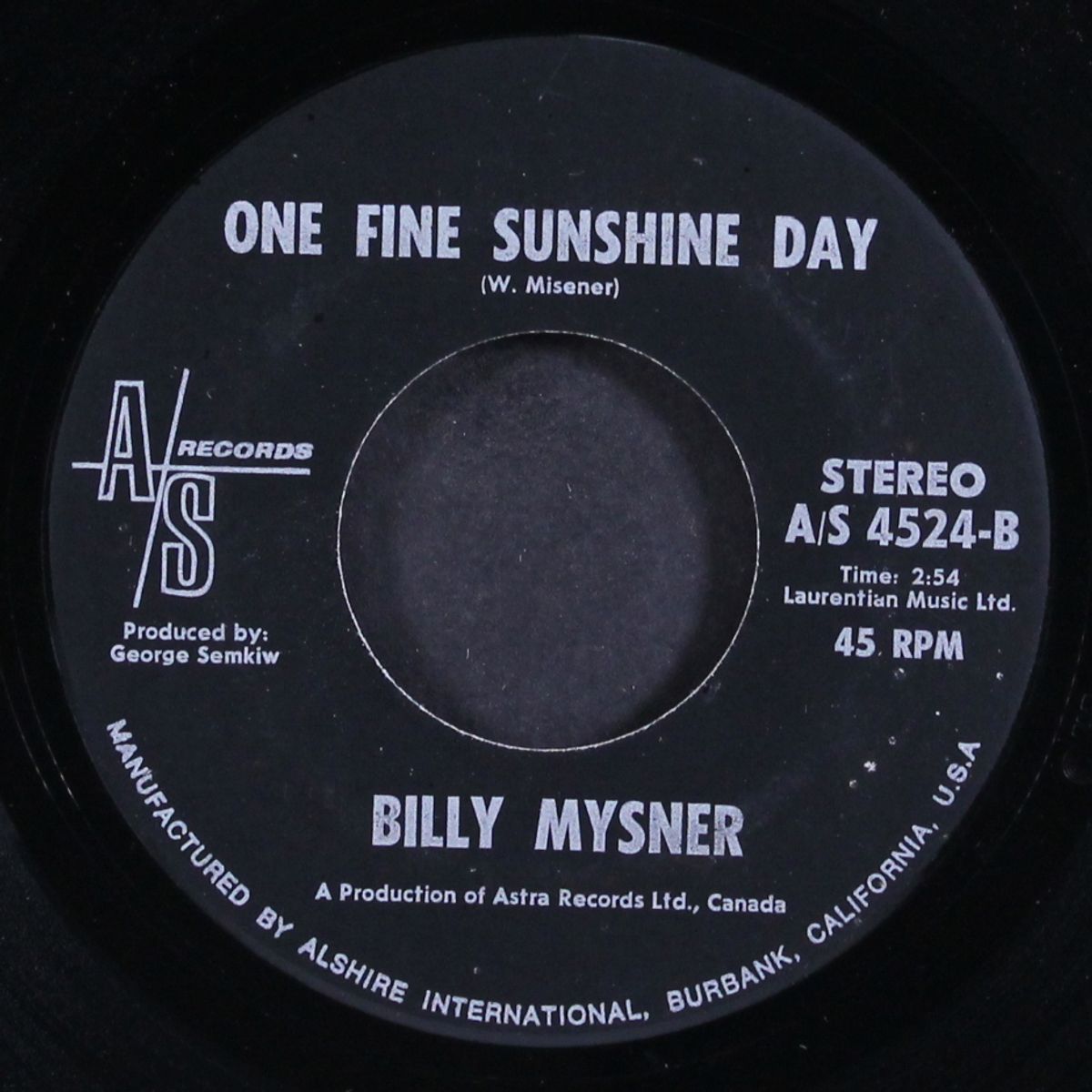 little ol' rock 'n' roll band / one fine sunshine day by BILLY MYSNER