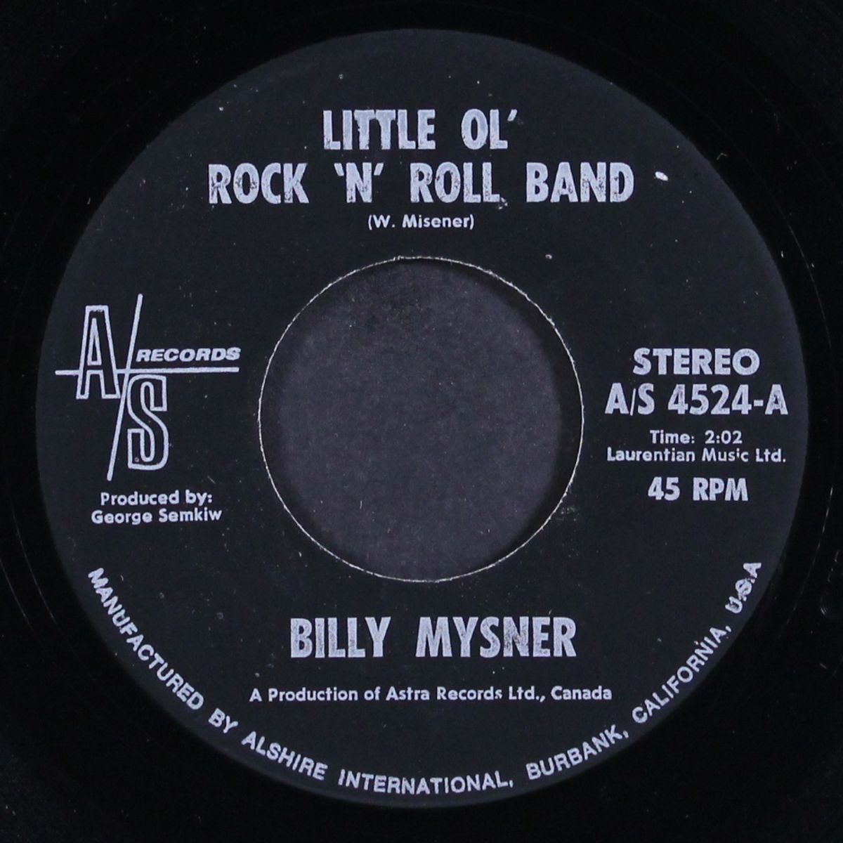 little ol' rock 'n' roll band / one fine sunshine day by BILLY MYSNER