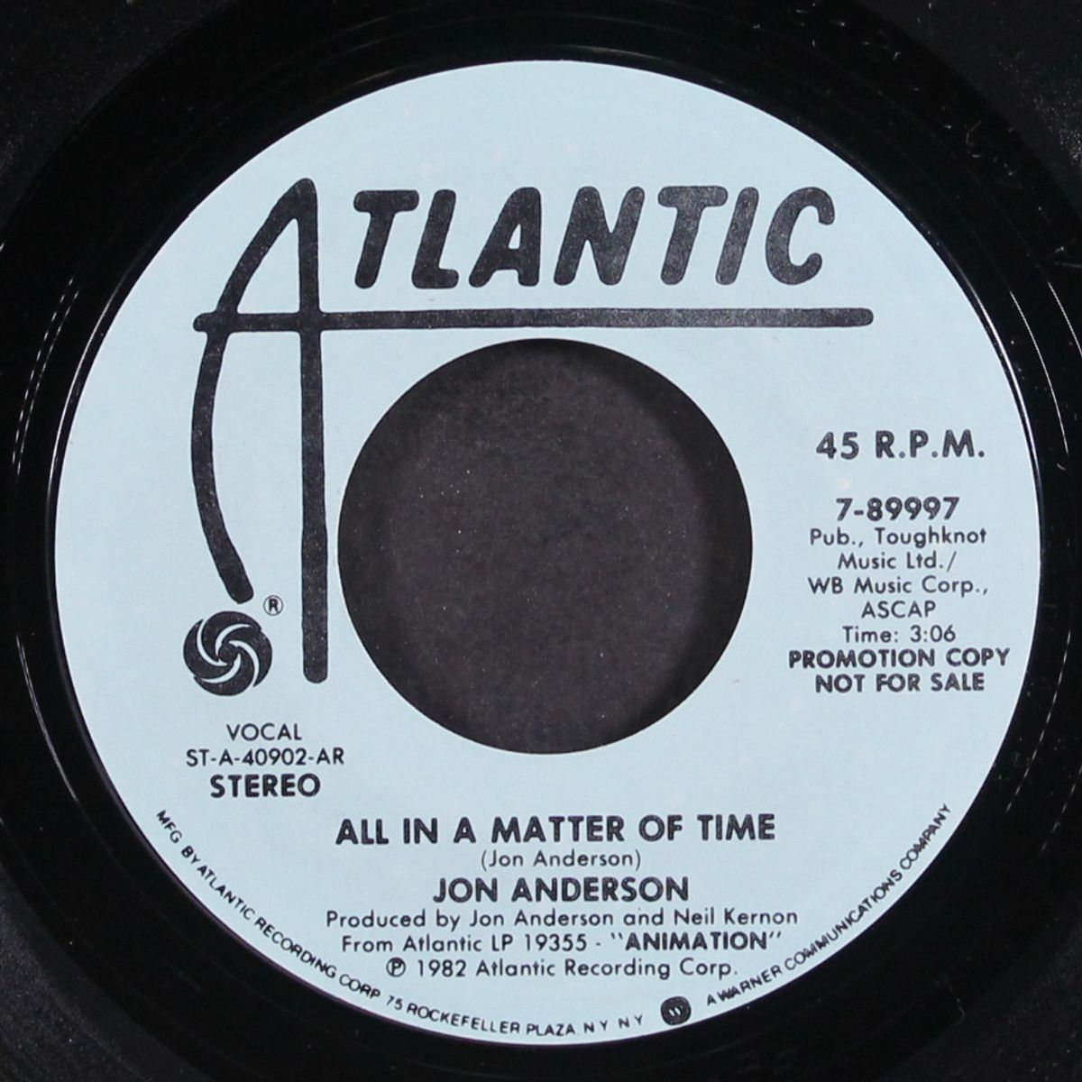 all in a matter of time/same by JON ANDERSON