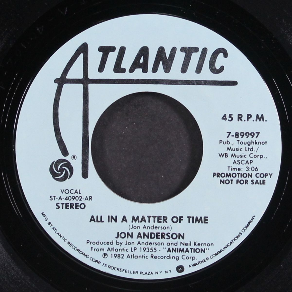 all in a matter of time/same by JON ANDERSON