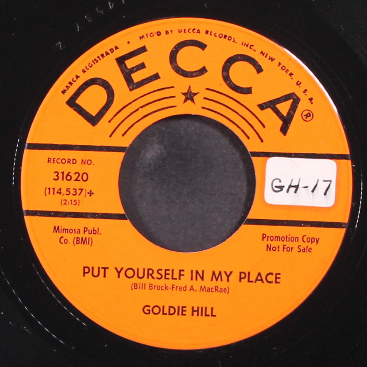 don't let him / put yourself in my place by GOLDIE HILL