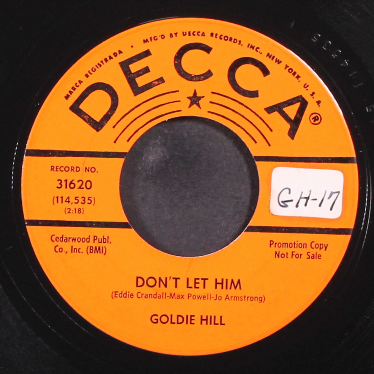 don't let him / put yourself in my place by GOLDIE HILL