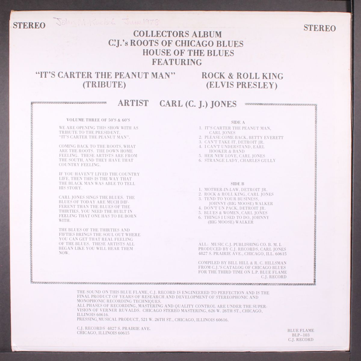collectors album from the catalog of c.j. records by VARIOUS