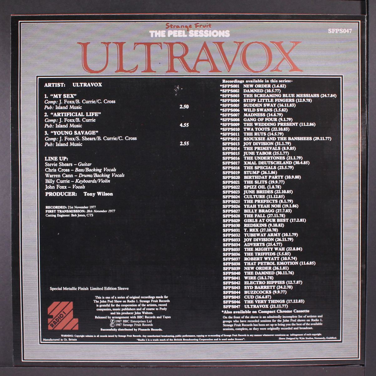 the peel sessions by ULTRAVOX