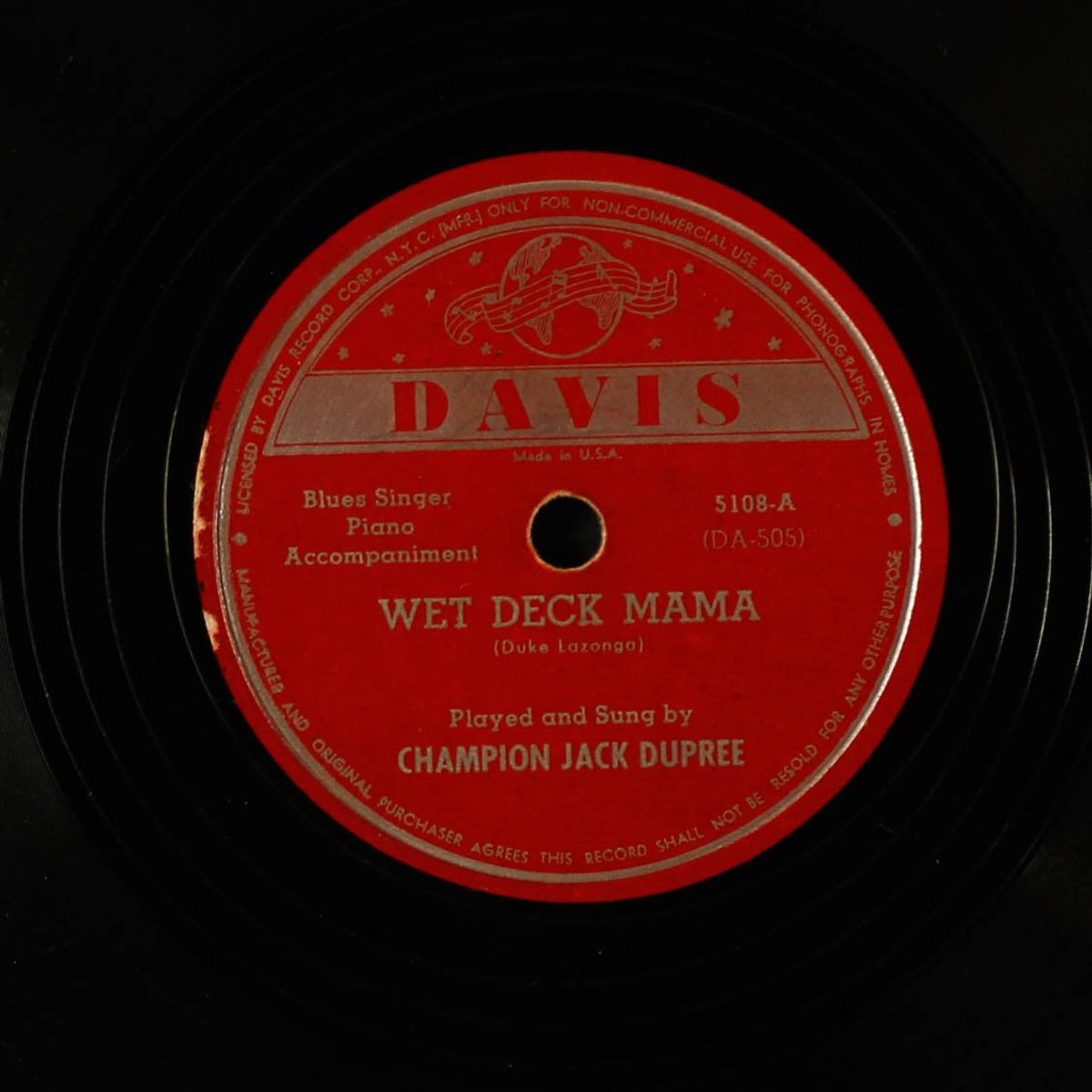 wet deck mama / love strike blues by CHAMPION JACK DUPREE