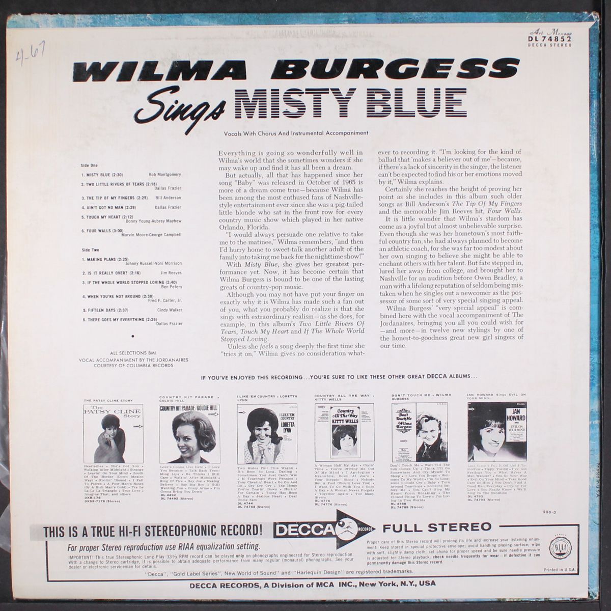 misty blue by WILMA BURGESS