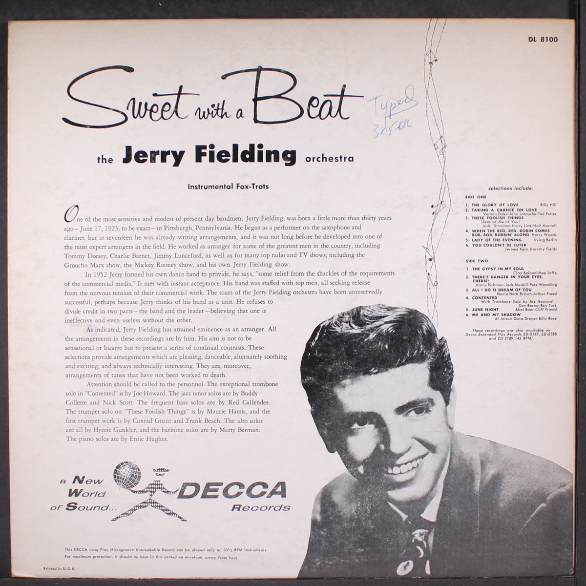 sweet with a beat by JERRY FIELDING