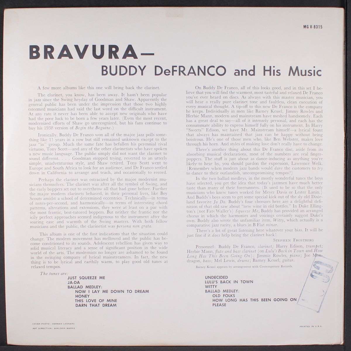 bravura by BUDDY DE FRANCO