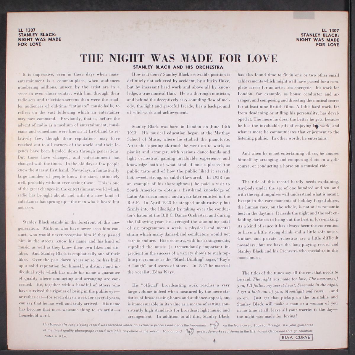 the night was made for love by STANLEY BLACK