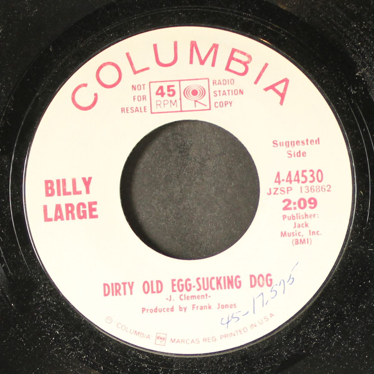 i'm goin' back whur i come from / dirty old egg-sucking dog by BILLY LARGE