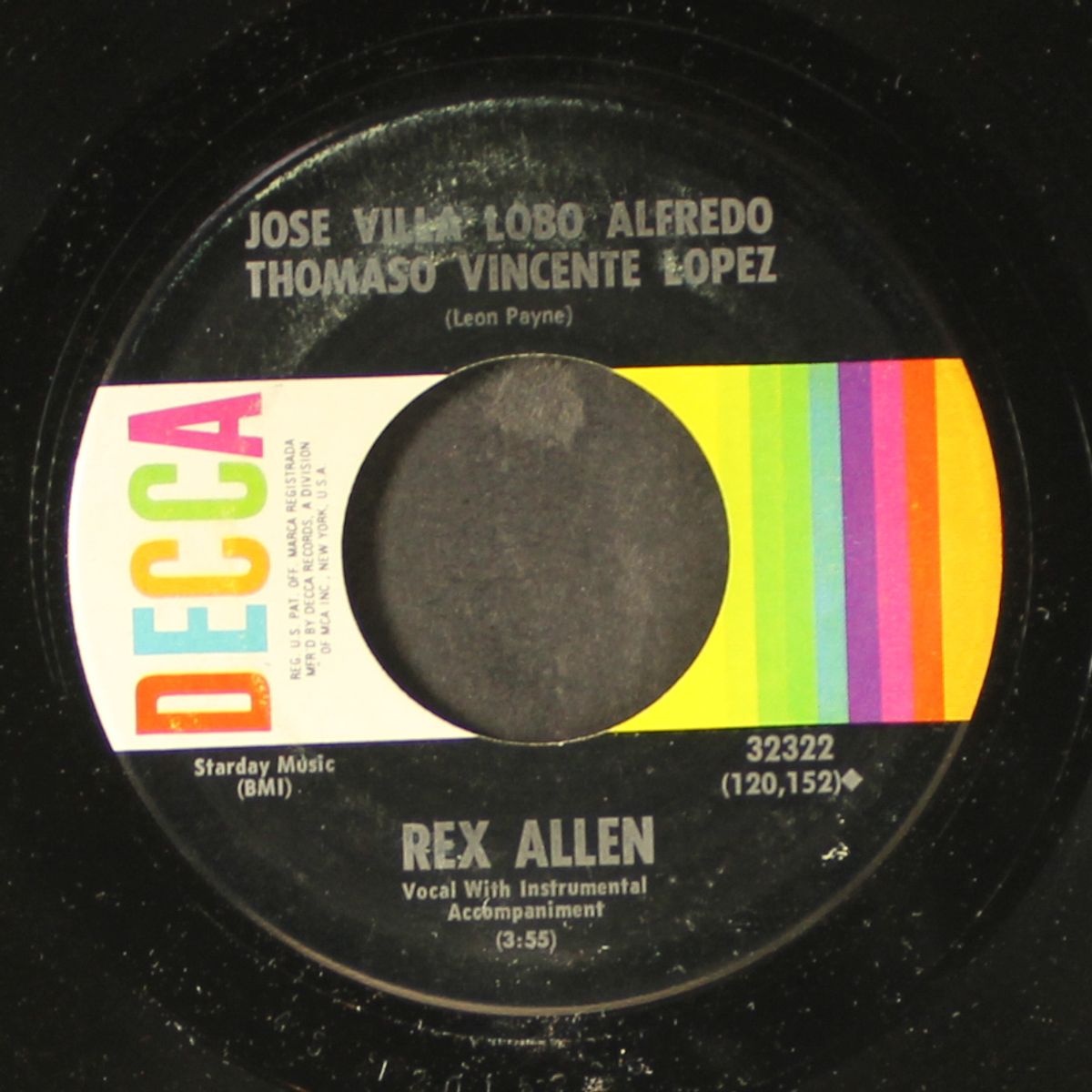 jose villa lobo alfredo thomaso vincente lopez / tiny bubbles by REX ALLEN