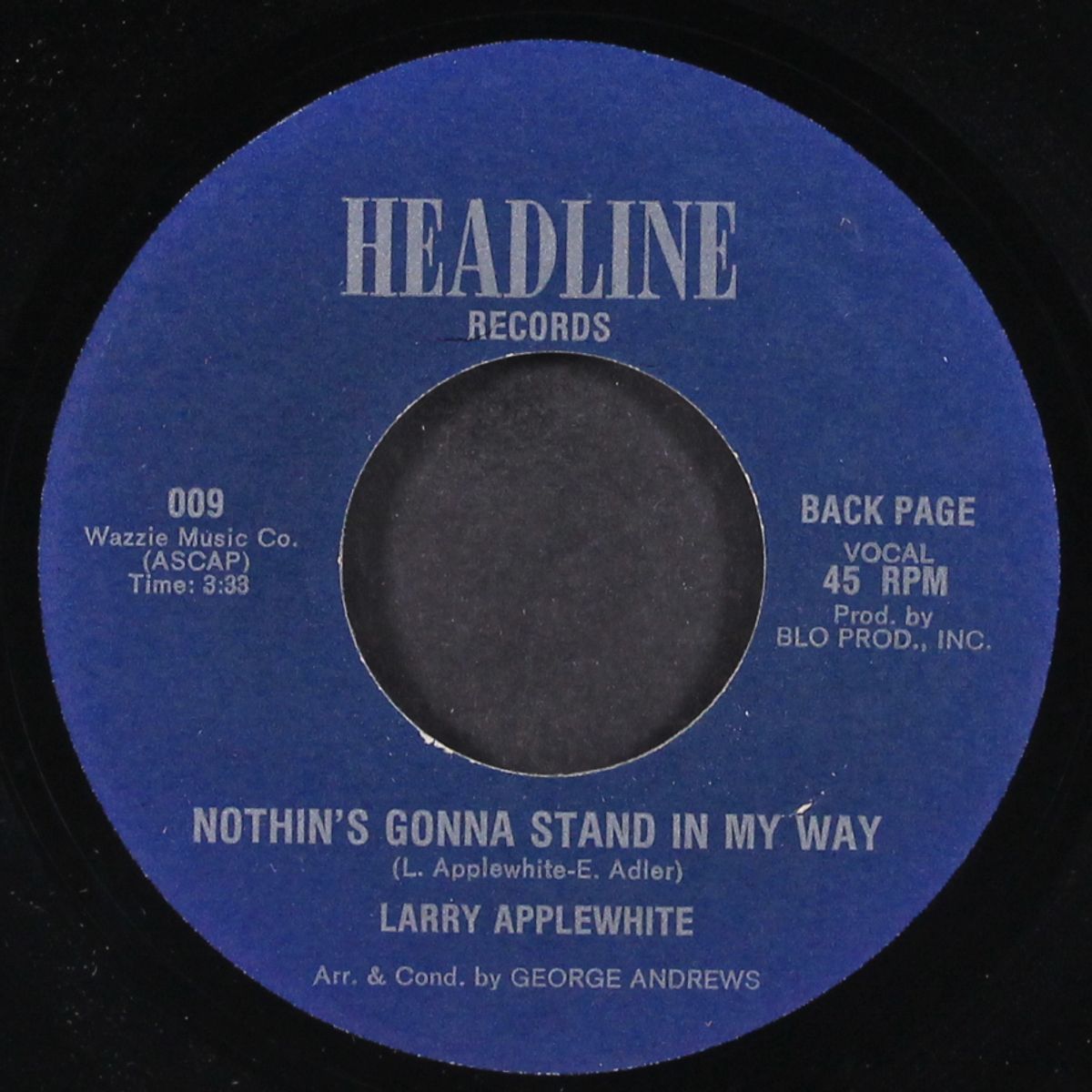 tell her / nothin's gonna stand in my way by LARRY APPLEWHITE