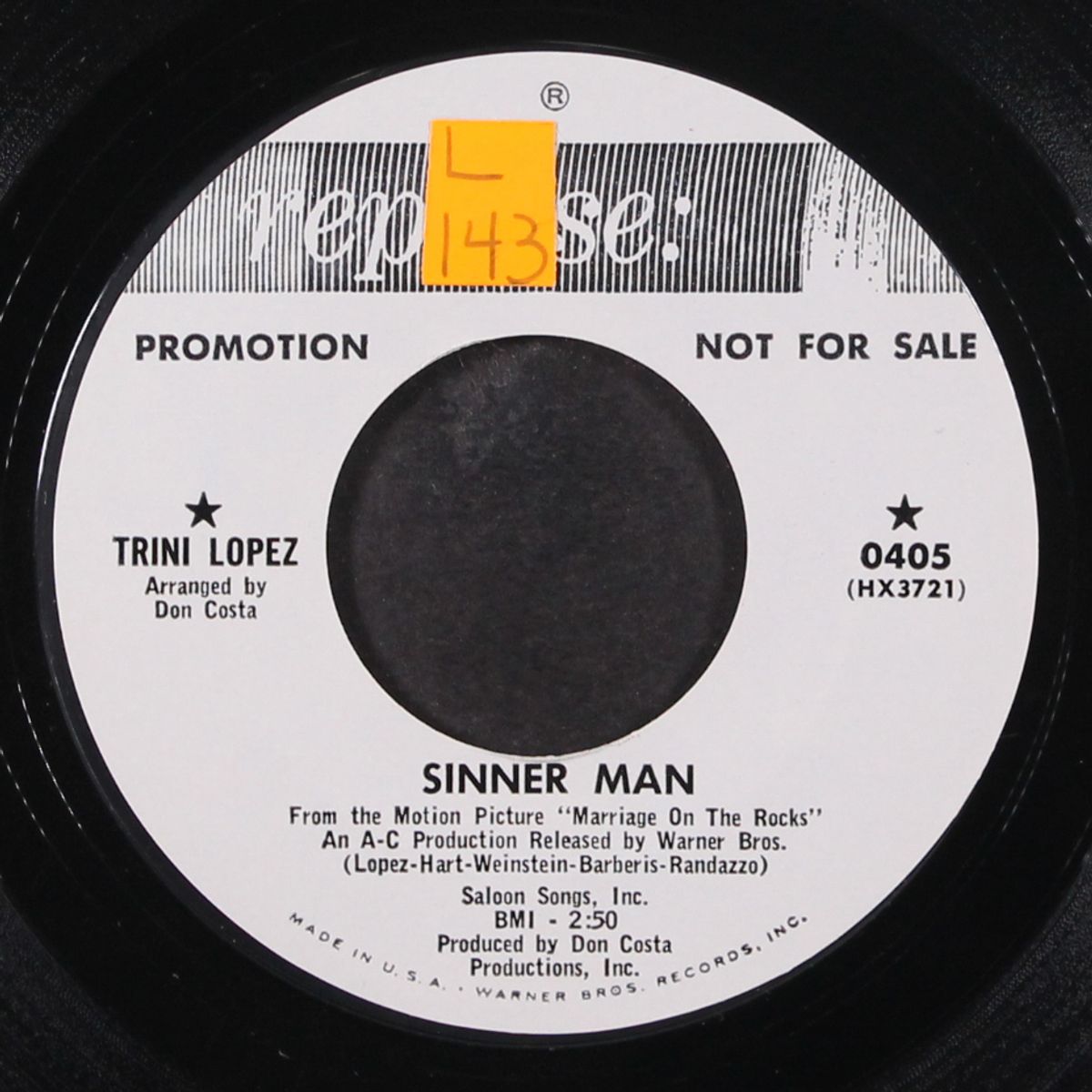 sinner man / double trouble by TRINI LOPEZ