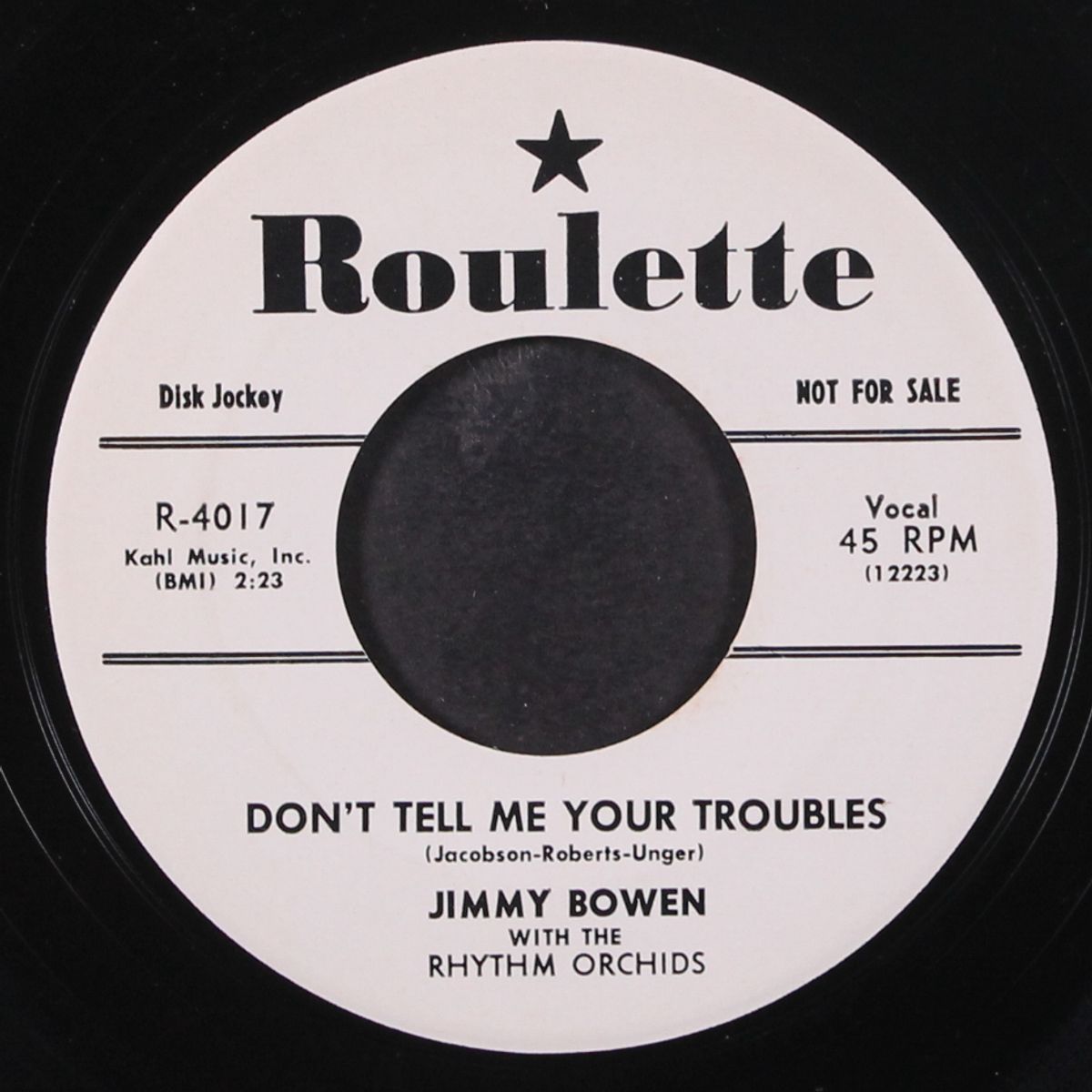 don't tell me your troubles / ever since that night by JIMMY BOWEN