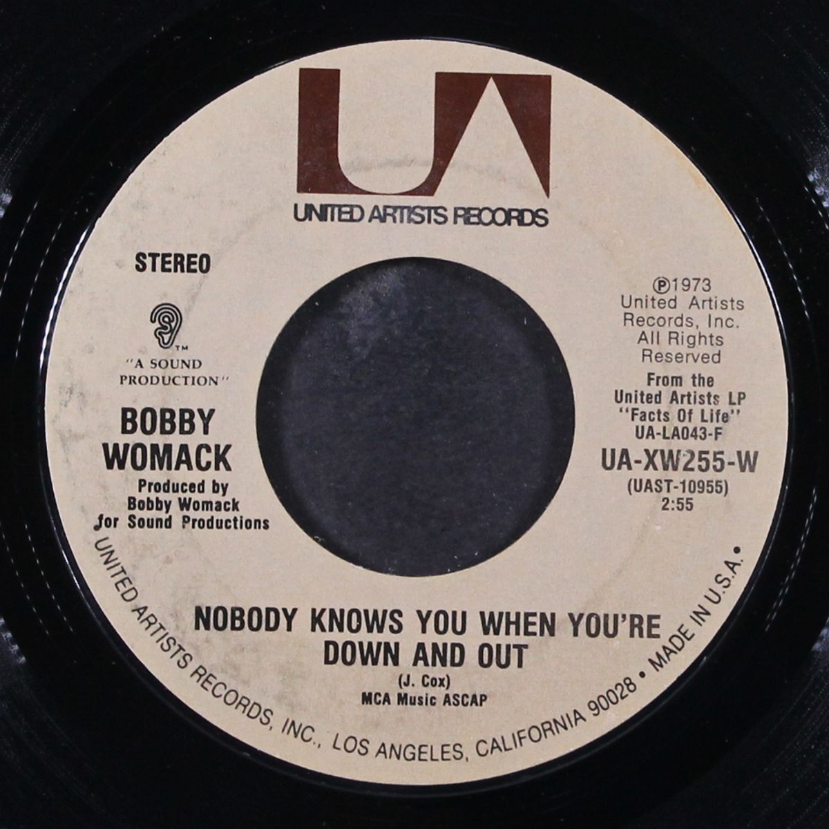 nobody knows you when you're down and out / i'm through trying to prove my love to you by BOBBY WOMACK