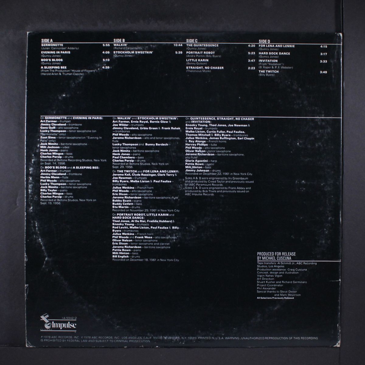 dedication series, vol. 4 by QUINCY JONES